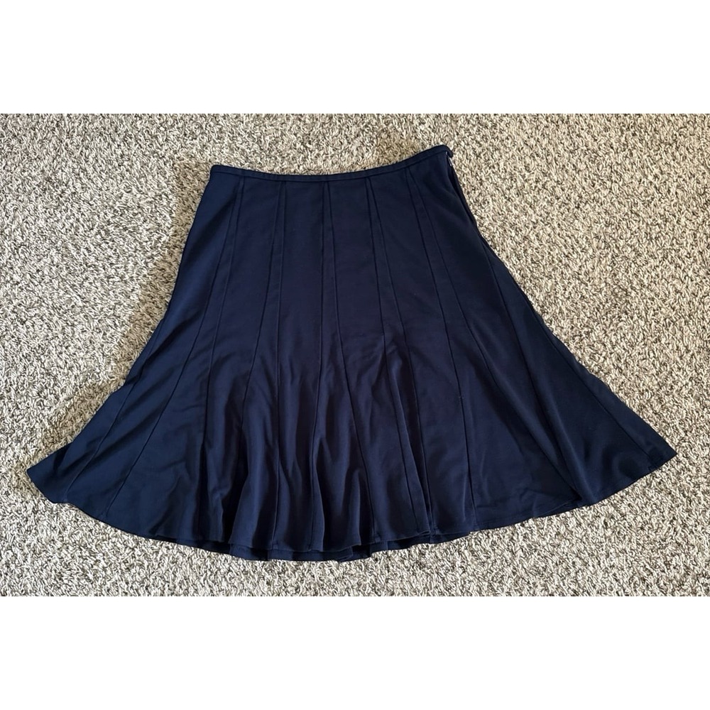 Premise Studio Women's A-Line‎ Pleated Navy Blue Skirt Size 14